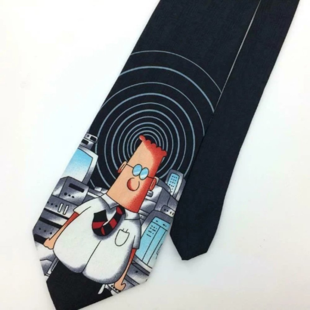 Dilbert Tie Silk Computer Programmer Comic Strip Office Nerd Work Ties